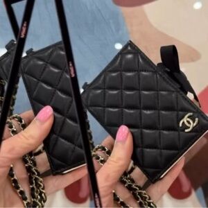 CHANEL Authentic BOOK  BLACK LAMB LEATHER CROSSBODY BAG so cute …